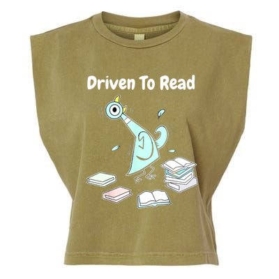 Driven To Read Pigeon Library Reading Books Reader Funny Garment-Dyed Women's Muscle Tee