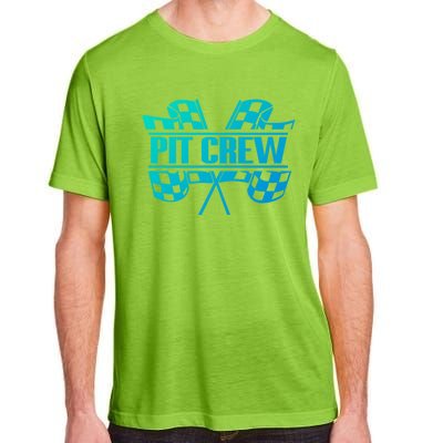 Dirt Track Racing Pit Crew Race Car Team Checker Flag Meaningful Gift Adult ChromaSoft Performance T-Shirt