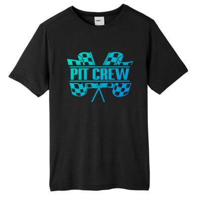 Dirt Track Racing Pit Crew Race Car Team Checker Flag Meaningful Gift Tall Fusion ChromaSoft Performance T-Shirt