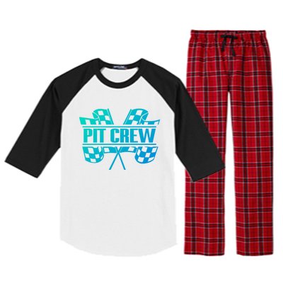 Dirt Track Racing Pit Crew Race Car Team Checker Flag Meaningful Gift Raglan Sleeve Pajama Set