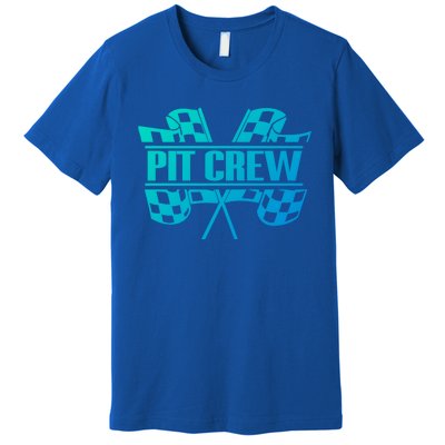 Dirt Track Racing Pit Crew Race Car Team Checker Flag Meaningful Gift Premium T-Shirt