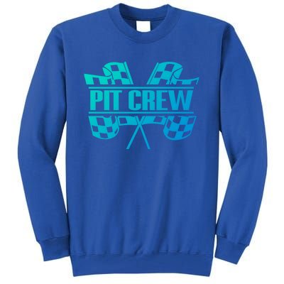 Dirt Track Racing Pit Crew Race Car Team Checker Flag Meaningful Gift Tall Sweatshirt