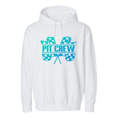 Dirt Track Racing Pit Crew Race Car Team Checker Flag Meaningful Gift Garment-Dyed Fleece Hoodie