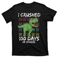 Dino T Rex Student Gift I Crushed 100 Days Of School T-Shirt