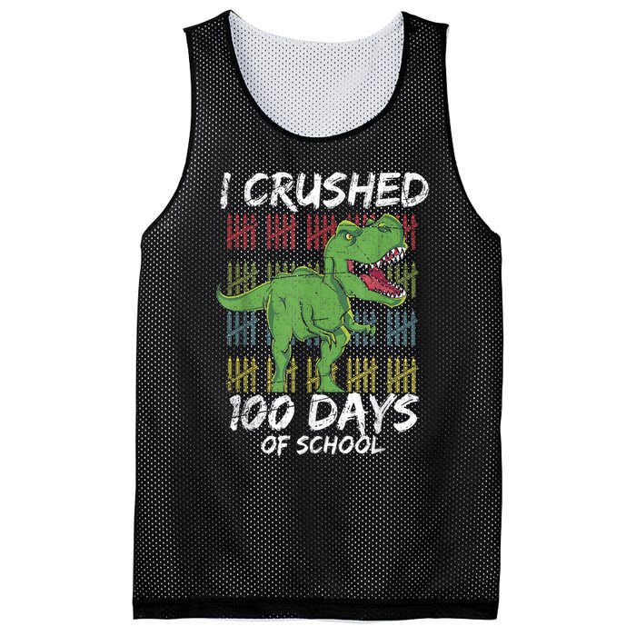 Dino T Rex Student Gift I Crushed 100 Days Of School Mesh Reversible Basketball Jersey Tank