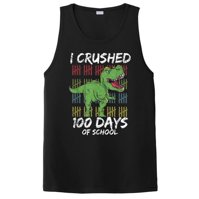 Dino T Rex Student Gift I Crushed 100 Days Of School PosiCharge Competitor Tank