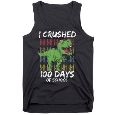 Dino T Rex Student Gift I Crushed 100 Days Of School Tank Top