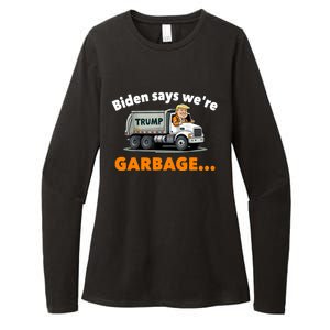 Donald Trump Rides A Garbage Truck Womens CVC Long Sleeve Shirt