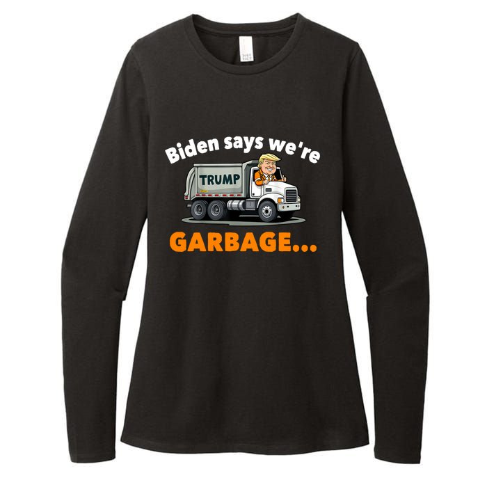 Donald Trump Rides A Garbage Truck Womens CVC Long Sleeve Shirt