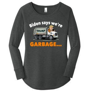 Donald Trump Rides A Garbage Truck Women's Perfect Tri Tunic Long Sleeve Shirt