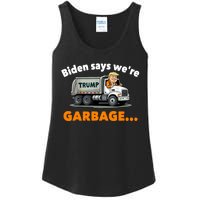 Donald Trump Rides A Garbage Truck Ladies Essential Tank