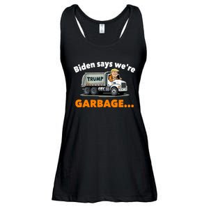 Donald Trump Rides A Garbage Truck Ladies Essential Flowy Tank