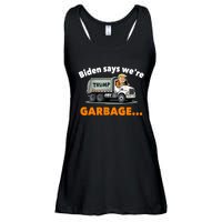 Donald Trump Rides A Garbage Truck Ladies Essential Flowy Tank