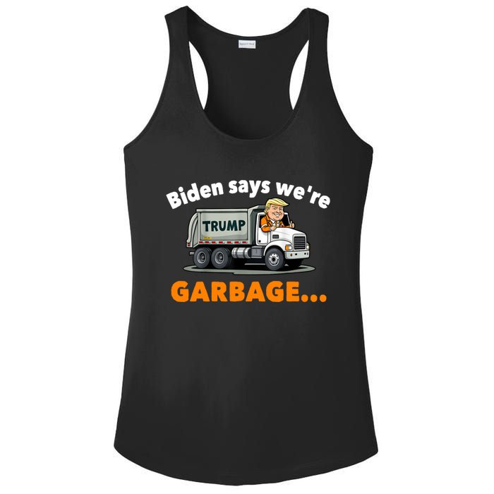 Donald Trump Rides A Garbage Truck Ladies PosiCharge Competitor Racerback Tank