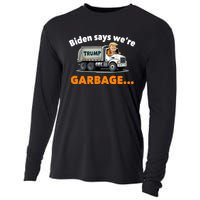 Donald Trump Rides A Garbage Truck Cooling Performance Long Sleeve Crew