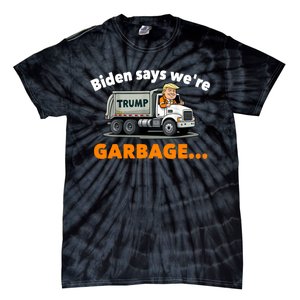 Donald Trump Rides A Garbage Truck Tie-Dye T-Shirt