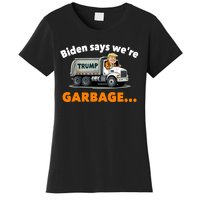 Donald Trump Rides A Garbage Truck Women's T-Shirt