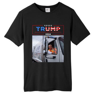 Donald Trump Rides In Garbage Truck Garbage Trump Tall Fusion ChromaSoft Performance T-Shirt