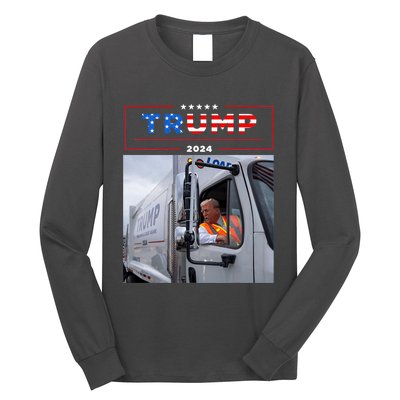 Donald Trump Rides In Garbage Truck Garbage Trump Long Sleeve Shirt