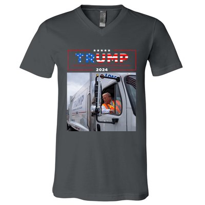 Donald Trump Rides In Garbage Truck Garbage Trump V-Neck T-Shirt