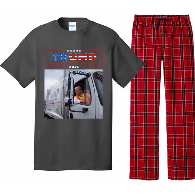 Donald Trump Rides In Garbage Truck Garbage Trump Pajama Set