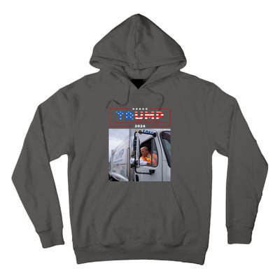 Donald Trump Rides In Garbage Truck Garbage Trump Tall Hoodie