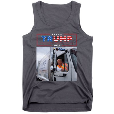 Donald Trump Rides In Garbage Truck Garbage Trump Tank Top