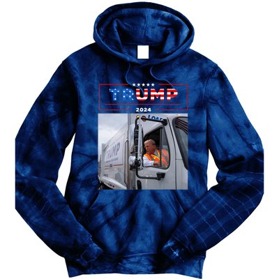 Donald Trump Rides In Garbage Truck Garbage Trump Tie Dye Hoodie