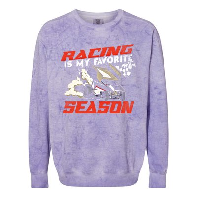 Dirt Track Racing Race Sprint Car Vintage Gift Colorblast Crewneck Sweatshirt