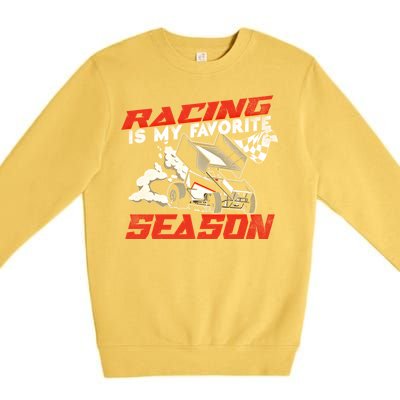 Dirt Track Racing Race Sprint Car Vintage Gift Premium Crewneck Sweatshirt