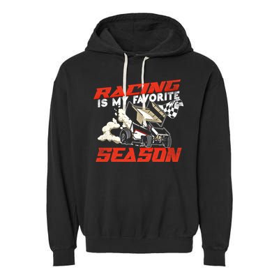 Dirt Track Racing Race Sprint Car Vintage Gift Garment-Dyed Fleece Hoodie