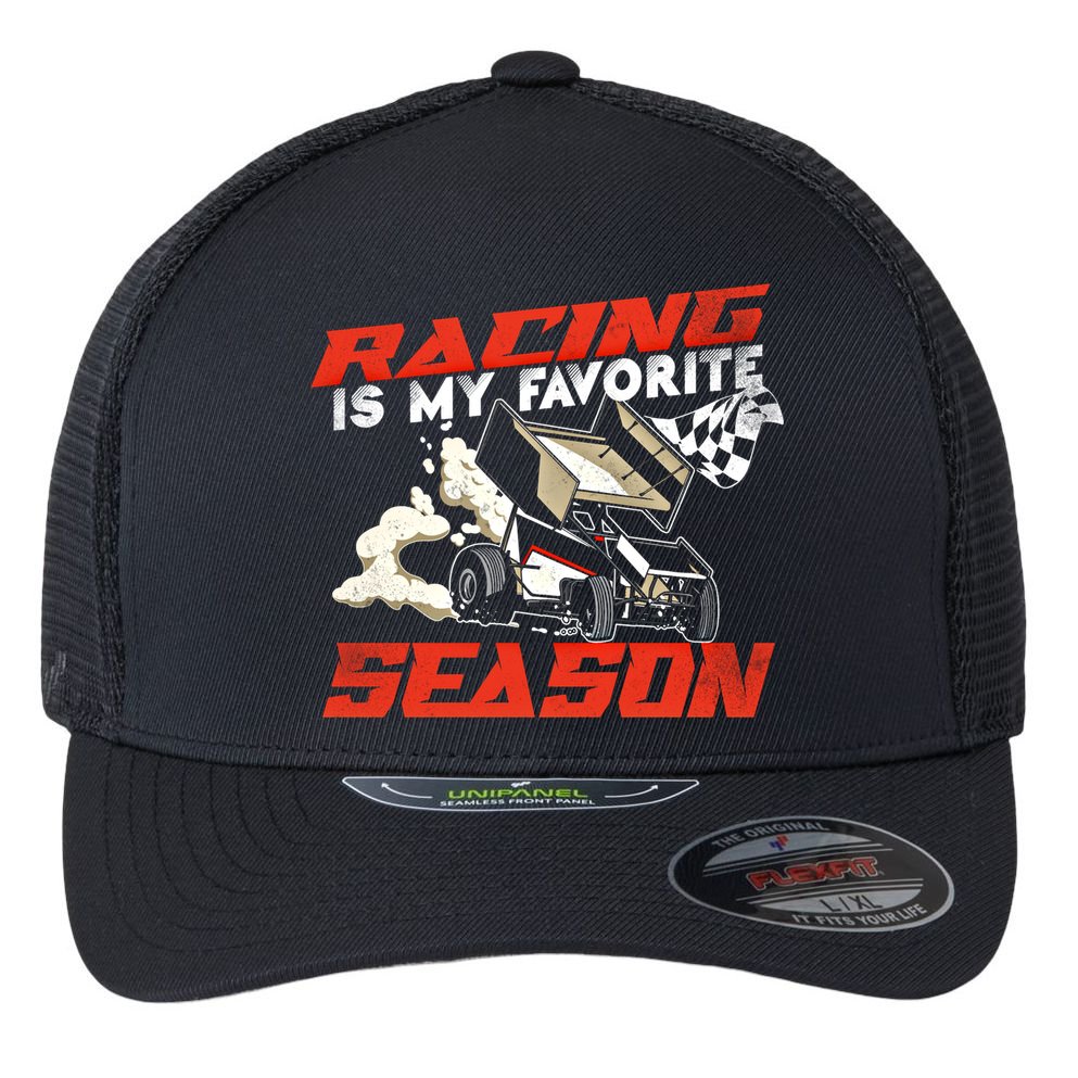 Dirt Track Racing Race Sprint Car Vintage Gift Flexfit Unipanel Trucker Cap