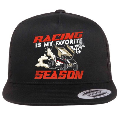 Dirt Track Racing Race Sprint Car Vintage Gift Flat Bill Trucker Hat