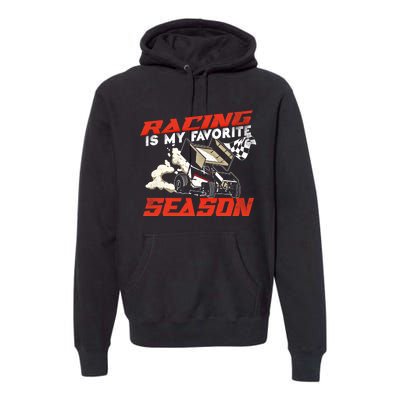 Dirt Track Racing Race Sprint Car Vintage Gift Premium Hoodie