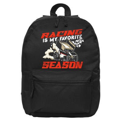 Dirt Track Racing Race Sprint Car Vintage Gift 16 in Basic Backpack