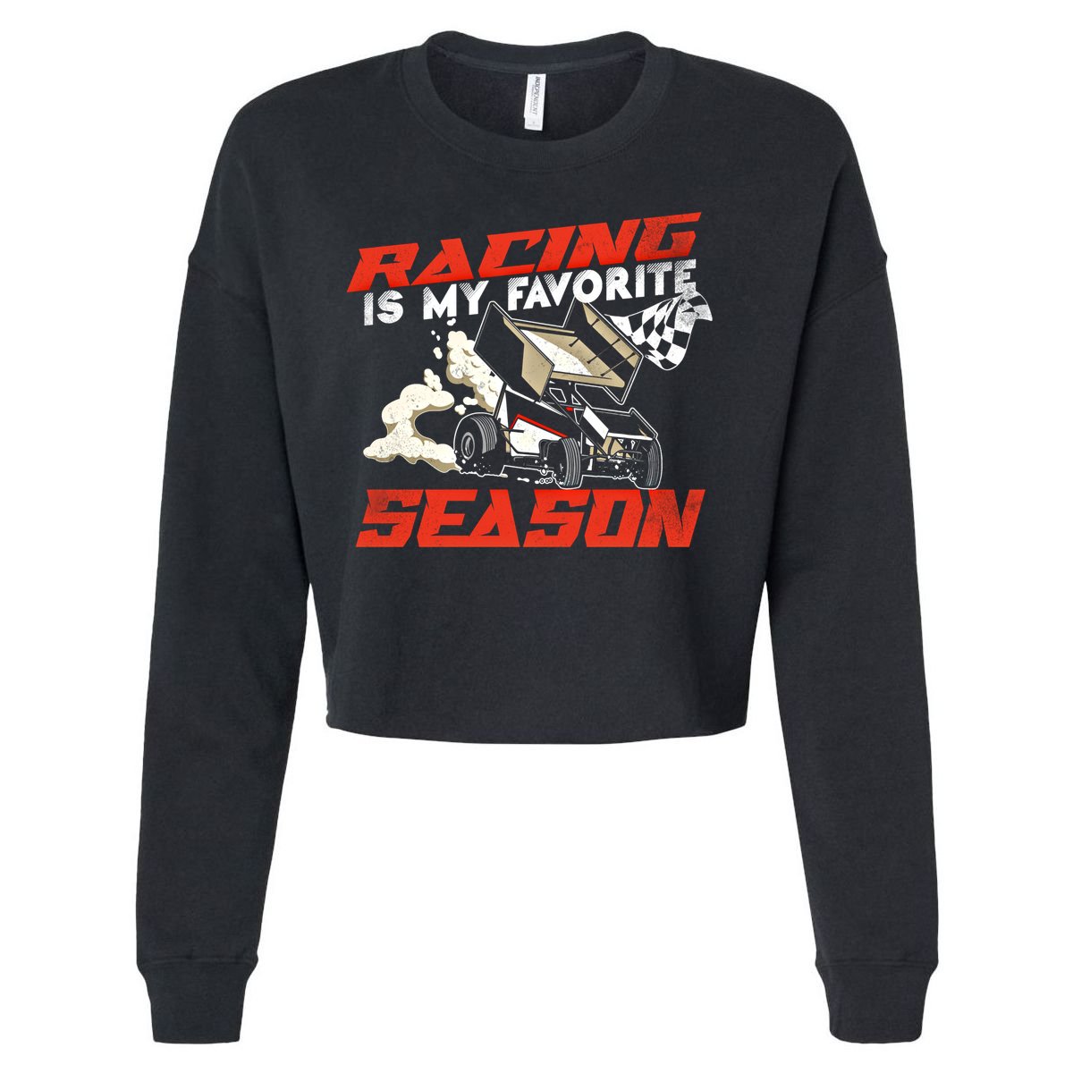 Dirt Track Racing Race Sprint Car Vintage Gift Cropped Pullover Crew