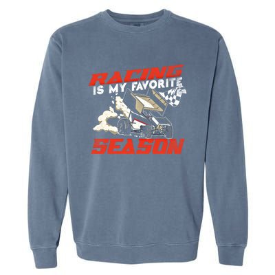 Dirt Track Racing Race Sprint Car Vintage Gift Garment-Dyed Sweatshirt