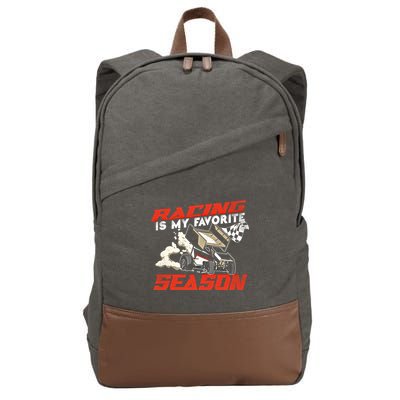 Dirt Track Racing Race Sprint Car Vintage Gift Cotton Canvas Backpack