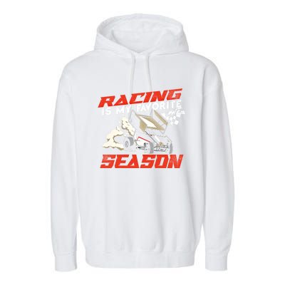 Dirt Track Racing Race Sprint Car Vintage Gift Garment-Dyed Fleece Hoodie