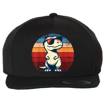 Dinosaur Trex Retro Novelty Wool Snapback Cap