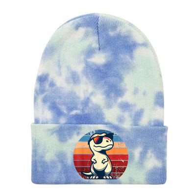 Dinosaur Trex Retro Novelty Tie Dye 12in Knit Beanie