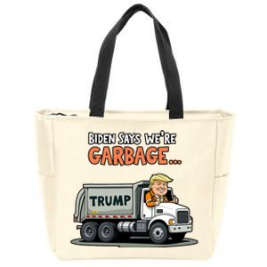 Donald Trump Rides In Garbage Truck Zip Tote Bag