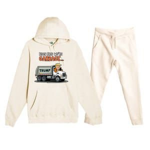 Donald Trump Rides In Garbage Truck Premium Hooded Sweatsuit Set