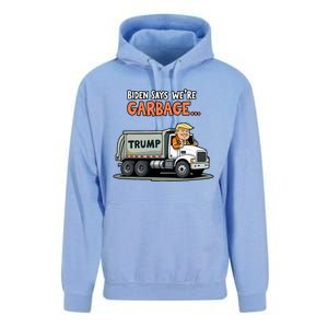 Donald Trump Rides In Garbage Truck Unisex Surf Hoodie