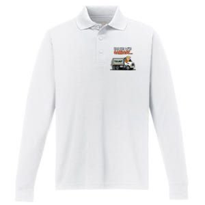 Donald Trump Rides In Garbage Truck Performance Long Sleeve Polo