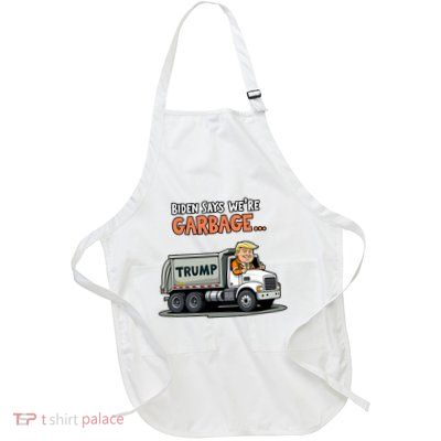 Donald Trump Rides In Garbage Truck Full-Length Apron With Pockets