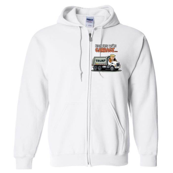 Donald Trump Rides In Garbage Truck Full Zip Hoodie