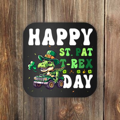 Dinosaur T Rex Monster Truck St Patricks Day St Patrex Day Gift Coaster