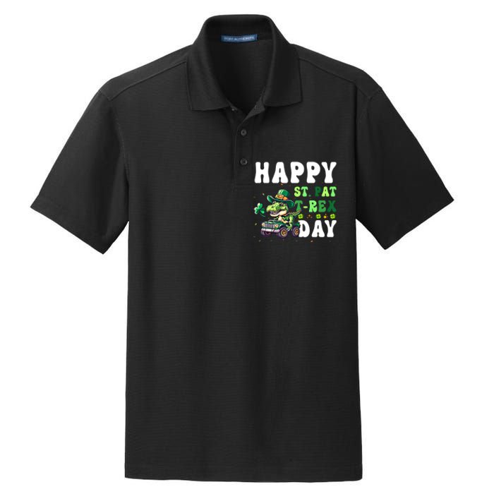 Dinosaur T Rex Monster Truck St Patricks Day St Patrex Day Gift Dry Zone Grid Polo