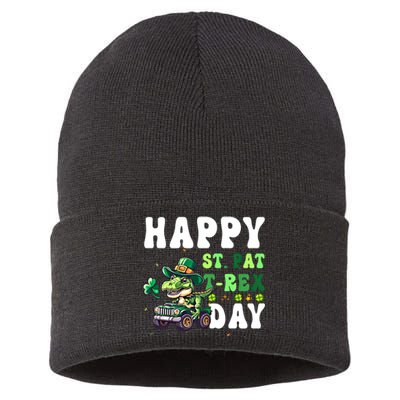 Dinosaur T Rex Monster Truck St Patricks Day St Patrex Day Gift Sustainable Knit Beanie